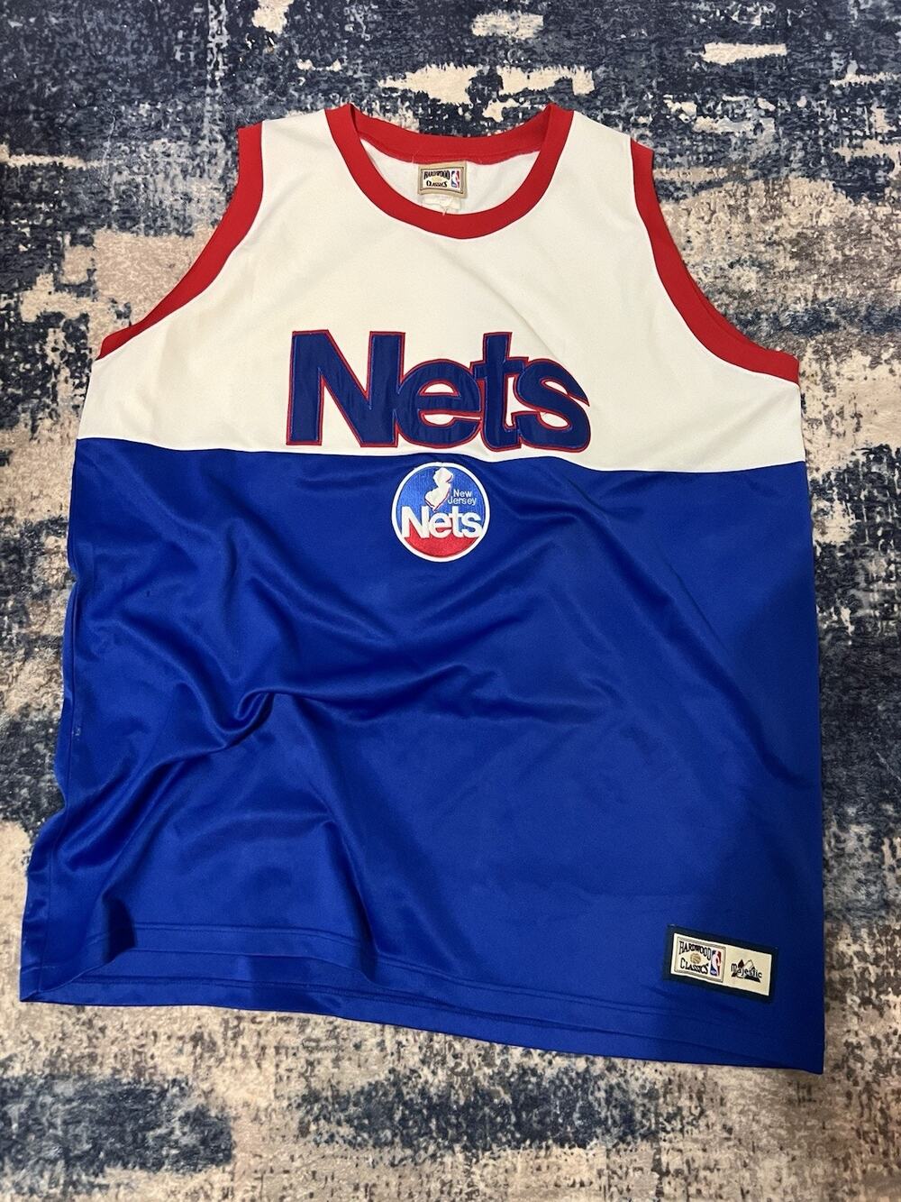 Size 3XL- Vintage New Jersey Nets Hardwood Classics Team Throwback Jersey Men's